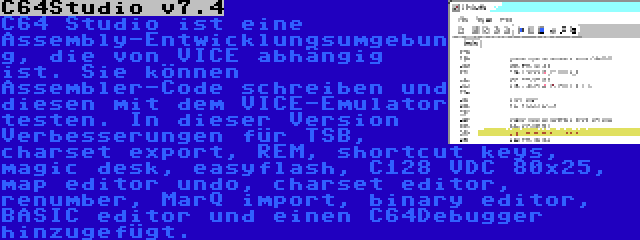 André Fachat - xcbm | André Fachat hat seinen xcbm-Emulator für Commodore-Computer aktualisiert. Diese neue Version unterstützt den C64, CBM/PET und den CS/A Computer. Es hat auch einen Monitor, und Sie können damit GeckOS 1.3 verwenden.
