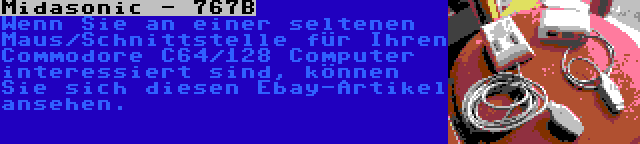 Midasonic - 767B | Wenn Sie an einer seltenen Maus/Schnittstelle für Ihren Commodore C64/128 Computer interessiert sind, können Sie sich diesen Ebay-Artikel ansehen.