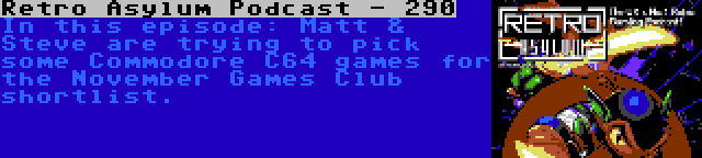 Retro Asylum Podcast - 294 | In this episode: Chris and Mads talk about the game Soccer Kid for the Amiga.