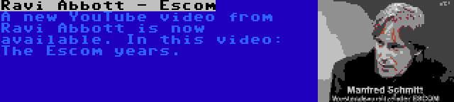 Ravi Abbott - Escom | A new YouTube video from Ravi Abbott is now available. In this video: The Escom years.