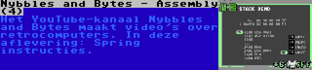 Nybbles and Bytes - Assembly (4) | Het YouTube-kanaal Nybbles and Bytes maakt video's over retrocomputers. In deze aflevering: Spring instructies.