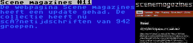 Scene magazines #11 | De webpagina Scene magazines heeft een update gehad. De collectie heeft nu scènetijdschriften van 942 groepen.