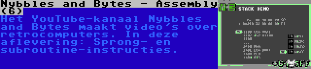 Nybbles and Bytes - Assembly (6) | Het YouTube-kanaal Nybbles and Bytes maakt video's over retrocomputers. In deze aflevering: Sprong- en subroutine-instructies.