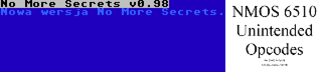 No More Secrets v0.98 | Nowa wersja No More Secrets.