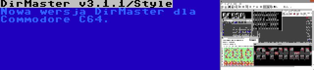 DirMaster v3.1.1/Style | Nowa wersja DirMaster dla Commodore C64.