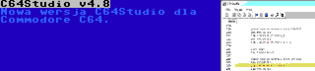 C64Studio v4.8 | Nowa wersja C64Studio dla Commodore C64.