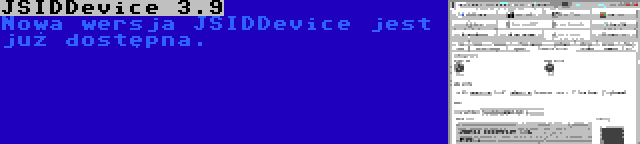 JSIDDevice 3.9 | Nowa wersja JSIDDevice jest już dostępna.