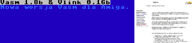 Vasm 1.8b & Vlink 0.16b | Nowa wersja Vasm dla Amiga.