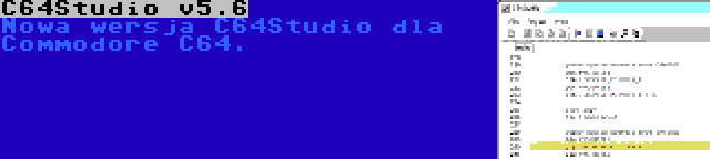 C64Studio v5.6 | Nowa wersja C64Studio dla Commodore C64.