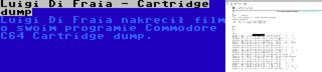 Luigi Di Fraia - Cartridge dump | Luigi Di Fraia nakręcił film o swoim programie Commodore C64 Cartridge dump.