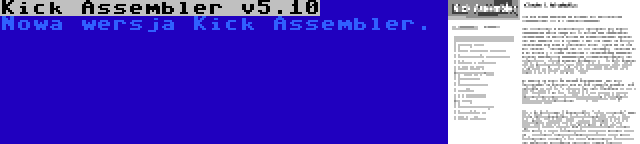 Kick Assembler v5.10 | Nowa wersja Kick Assembler.